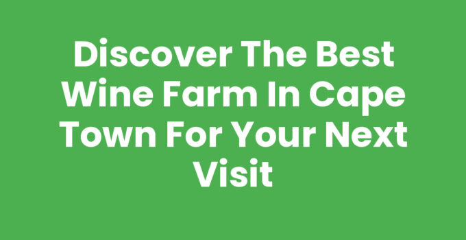 Best Wine Farm In Cape Town surrounded by scenic vineyards