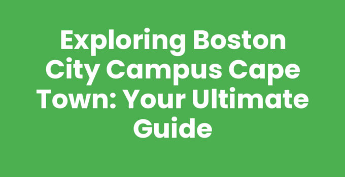 Boston City Campus Cape Town - Premier Educational Institution