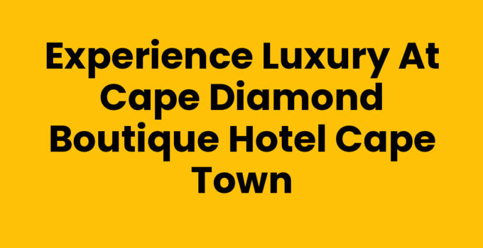 Cape Diamond Boutique Hotel Cape Town exterior view