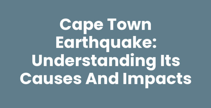 Cape Town Earthquake: A visual interpretation of seismic activity in Cape Town.