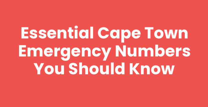 Essential Cape Town Emergency Numbers for Safety