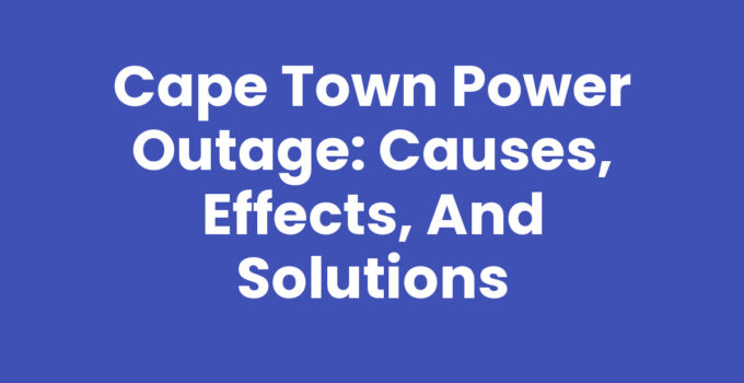 Cape Town Power Outage during load shedding