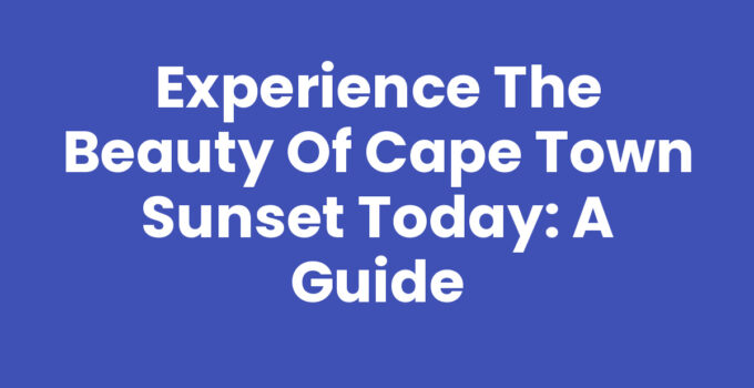 Cape Town Sunset Today with Table Mountain silhouette