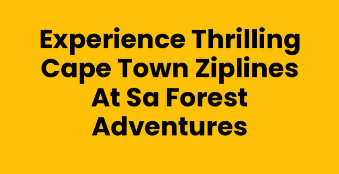 Experience Thrilling Cape Town Ziplines at SA Forest Adventures