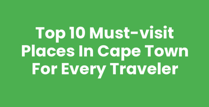 Stunning view of iconic places in Cape Town including Table Mountain and the coastline.