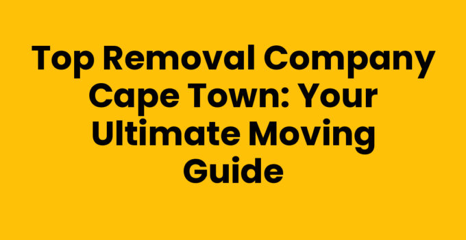 Removal Company Cape Town assisting with a local move