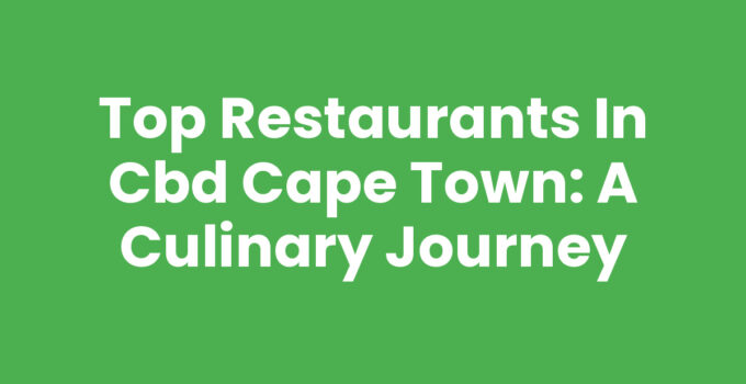 Restaurants In CBD Cape Town showcasing vibrant culinary dishes