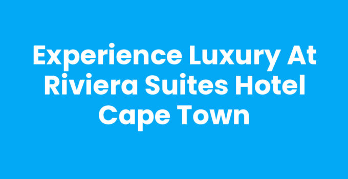 Riviera Suites Hotel Cape Town exterior view with ocean backdrop