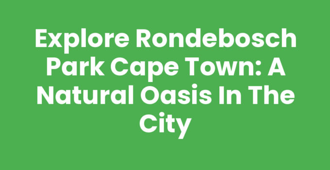 A serene view of Rondebosch Park Cape Town with lush greenery and clear pathways.