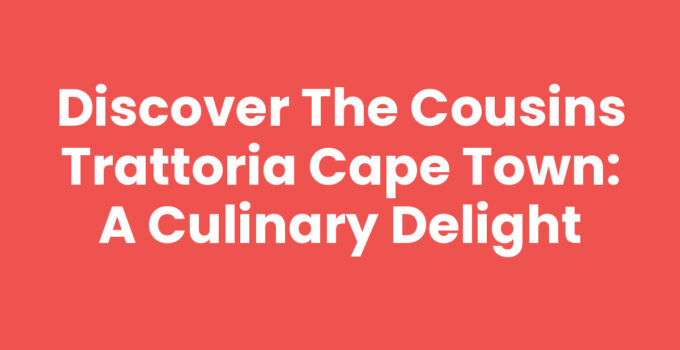 A delicious pizza from The Cousins Trattoria Cape Town