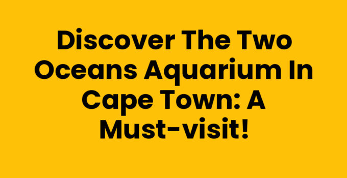 Two Oceans Aquarium In Cape Town showcasing vibrant marine life