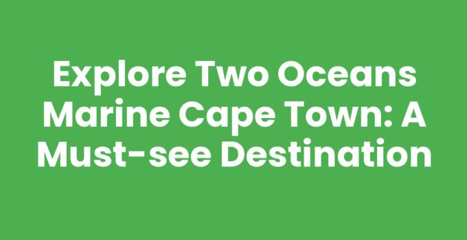 Two Oceans Marine Cape Town showcasing unique marine life