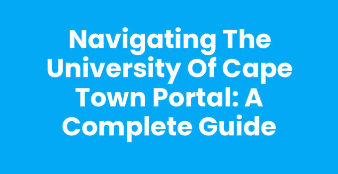 University Of Cape Town Portal interface on a laptop screen