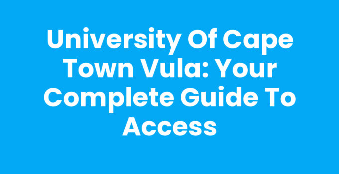 University Of Cape Town Vula platform overview screenshot