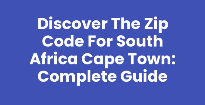 Zip Code For South Africa Cape Town Map